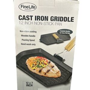 New in box! FineLife 12” Cast Iron Griddle